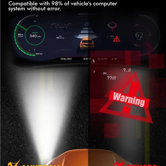 H11 AUXBEAM LED Headlight Kit Bulbs Low Beam High Power 6000K 70W+Canbus Decoder - Picture 5 of 12